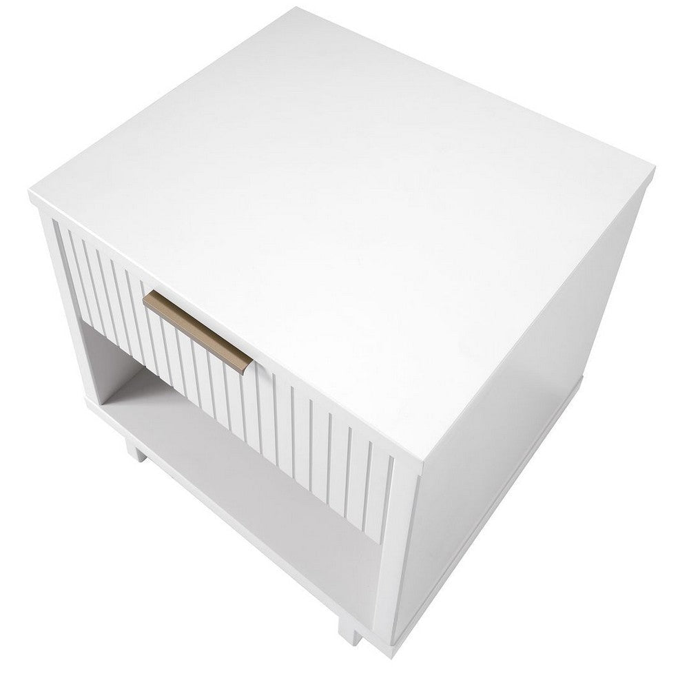 Granville Modern Nightstand 1.0 with 1 Full Extension Drawers in White MHC-NS-5001