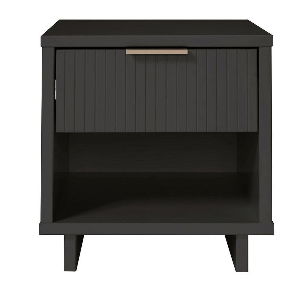 Granville Modern Nightstand 1.0 with 1 Full Extension Drawers in Dark Grey