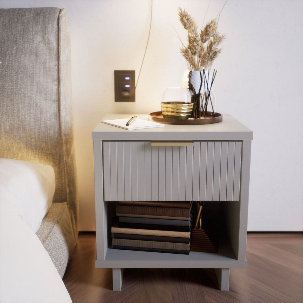 Granville Modern Nightstand 1.0 with 1 Full Extension Drawers in Light Grey MHC-NS-5006