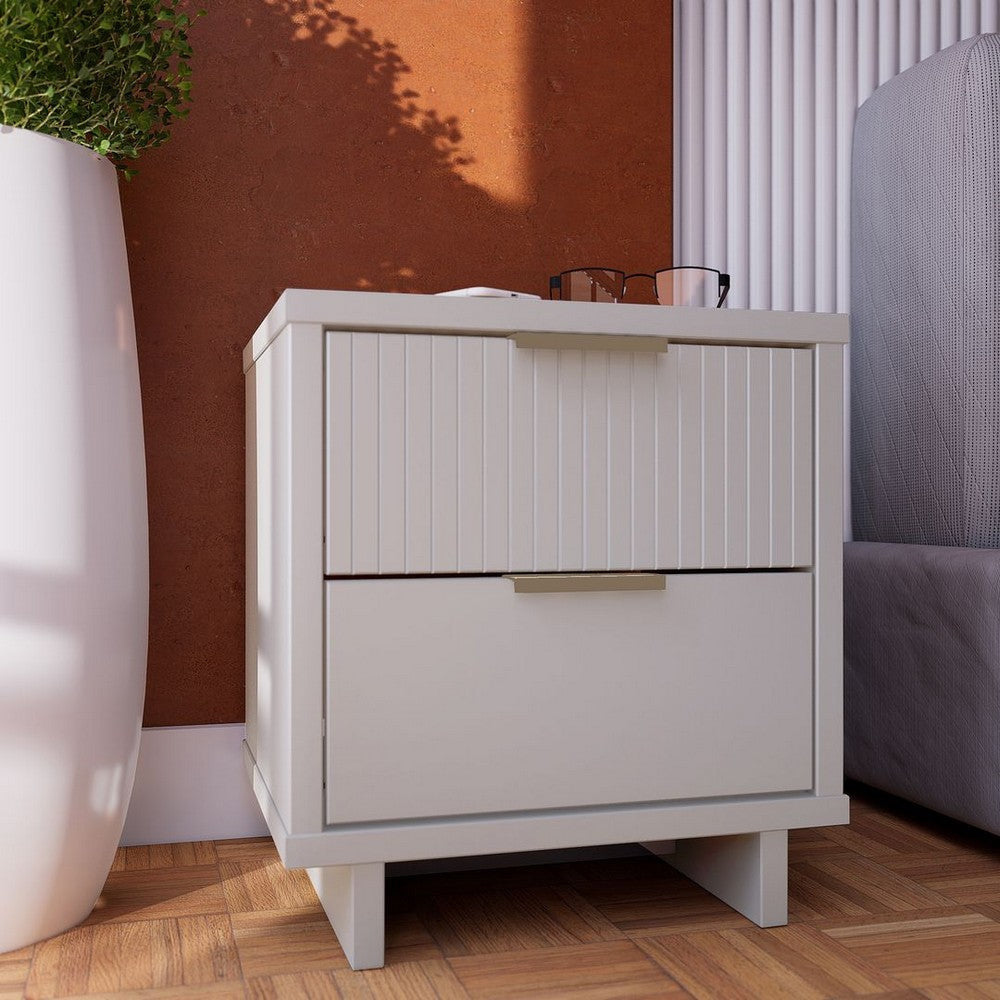 Granville Modern Nightstand 2.0 with 2 Full Extension Drawers in White MHC-NS-5011