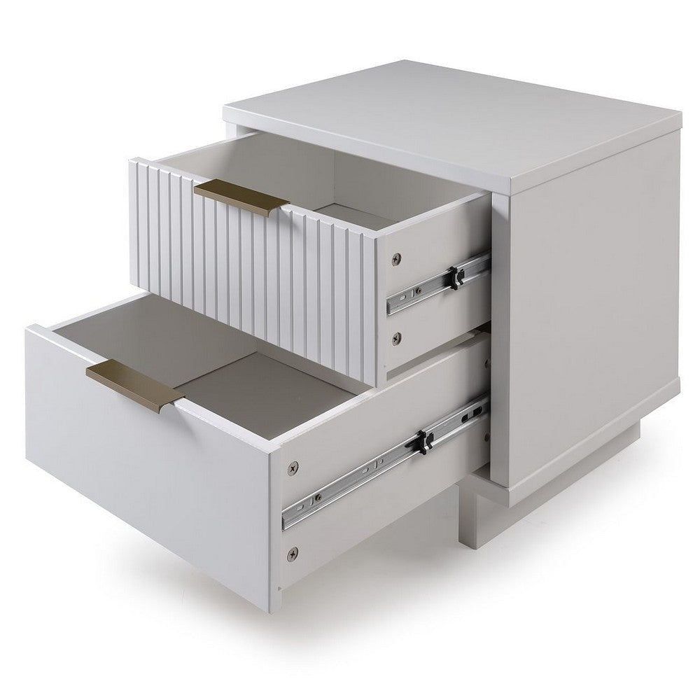 Granville Modern Nightstand 2.0 with 2 Full Extension Drawers in White MHC-NS-5011
