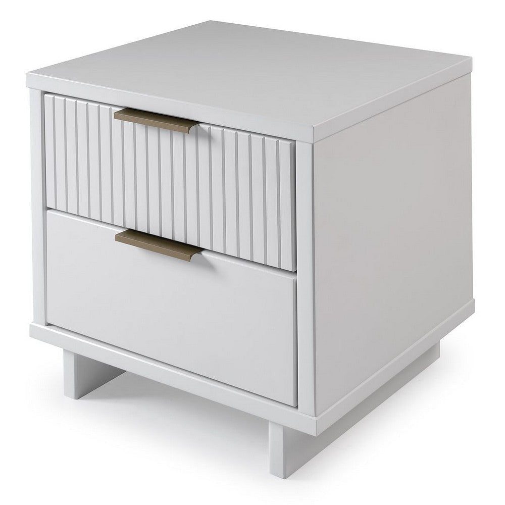 Granville Modern Nightstand 2.0 with 2 Full Extension Drawers in White MHC-NS-5011