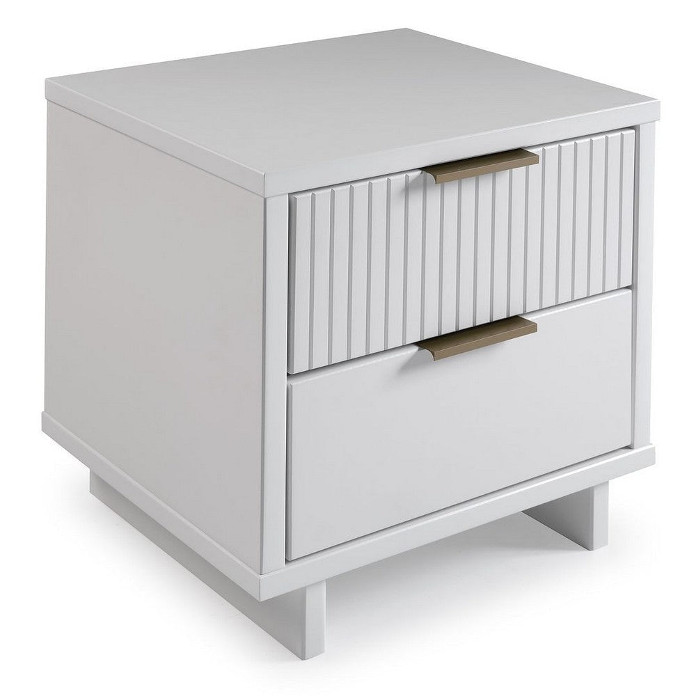 Granville Modern Nightstand 2.0 with 2 Full Extension Drawers in White MHC-NS-5011