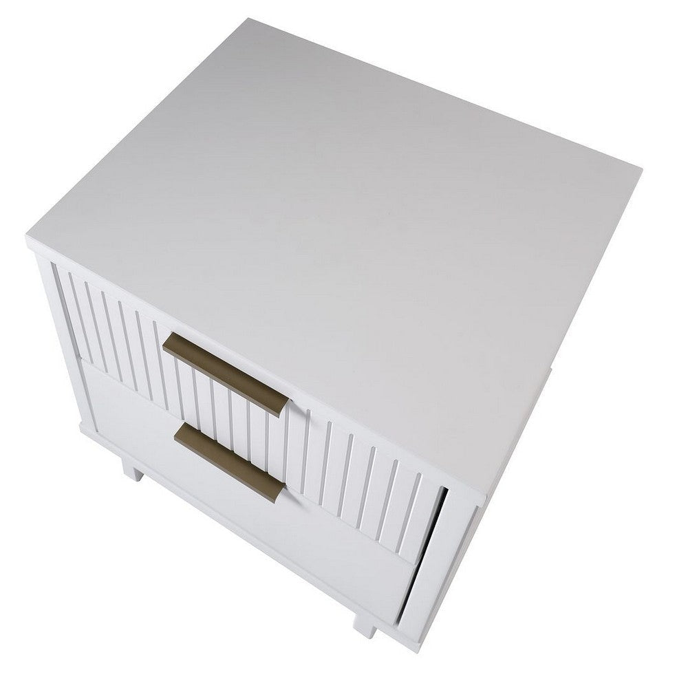 Granville Modern Nightstand 2.0 with 2 Full Extension Drawers in White MHC-NS-5011