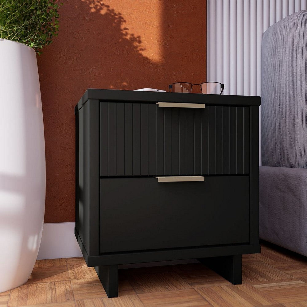 Granville Modern Nightstand 2.0 with 2 Full Extension Drawers in Black MHC-NS-5012