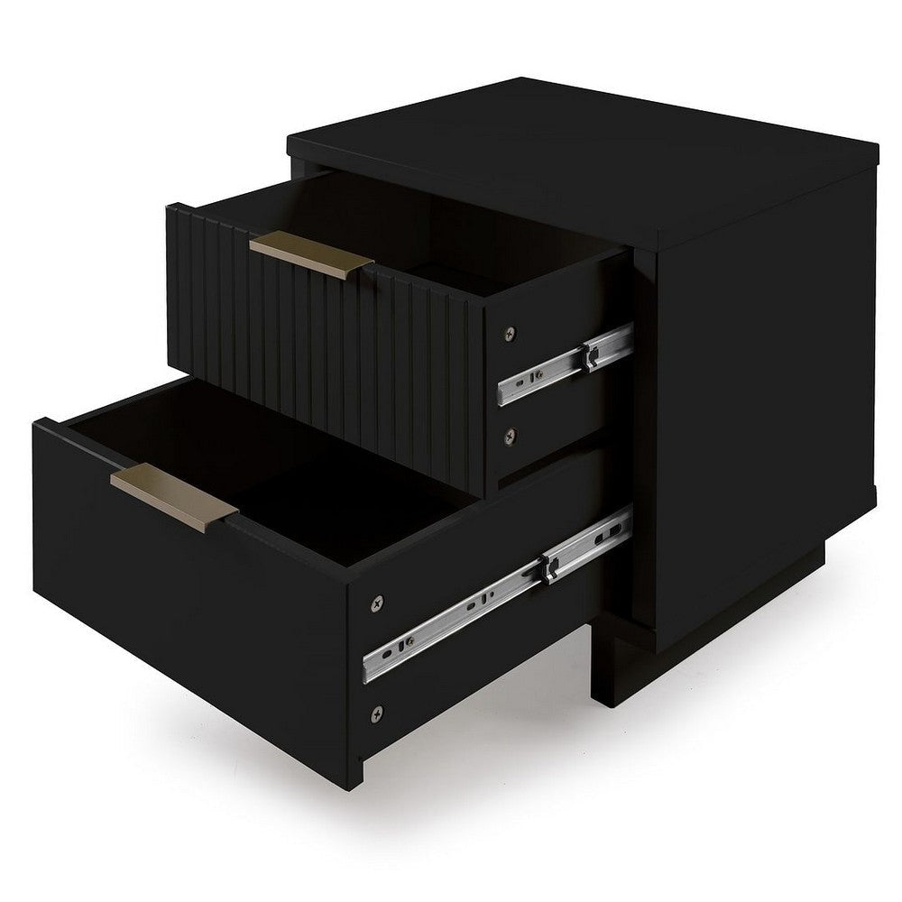 Granville Modern Nightstand 2.0 with 2 Full Extension Drawers in Black MHC-NS-5012