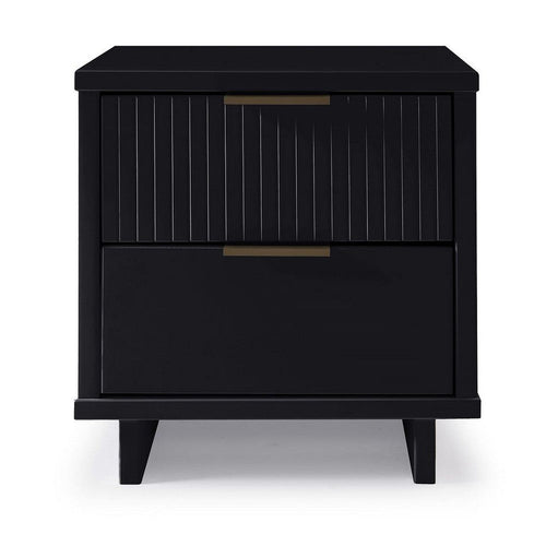 Granville Modern Nightstand 2.0 with 2 Full Extension Drawers in Black