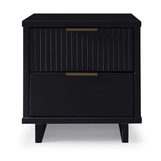 Granville Modern Nightstand 2.0 with 2 Full Extension Drawers in Black
