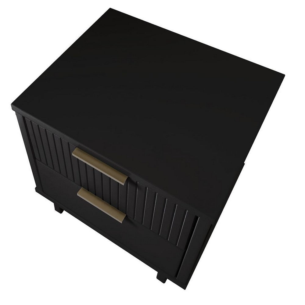 Granville Modern Nightstand 2.0 with 2 Full Extension Drawers in Black MHC-NS-5012