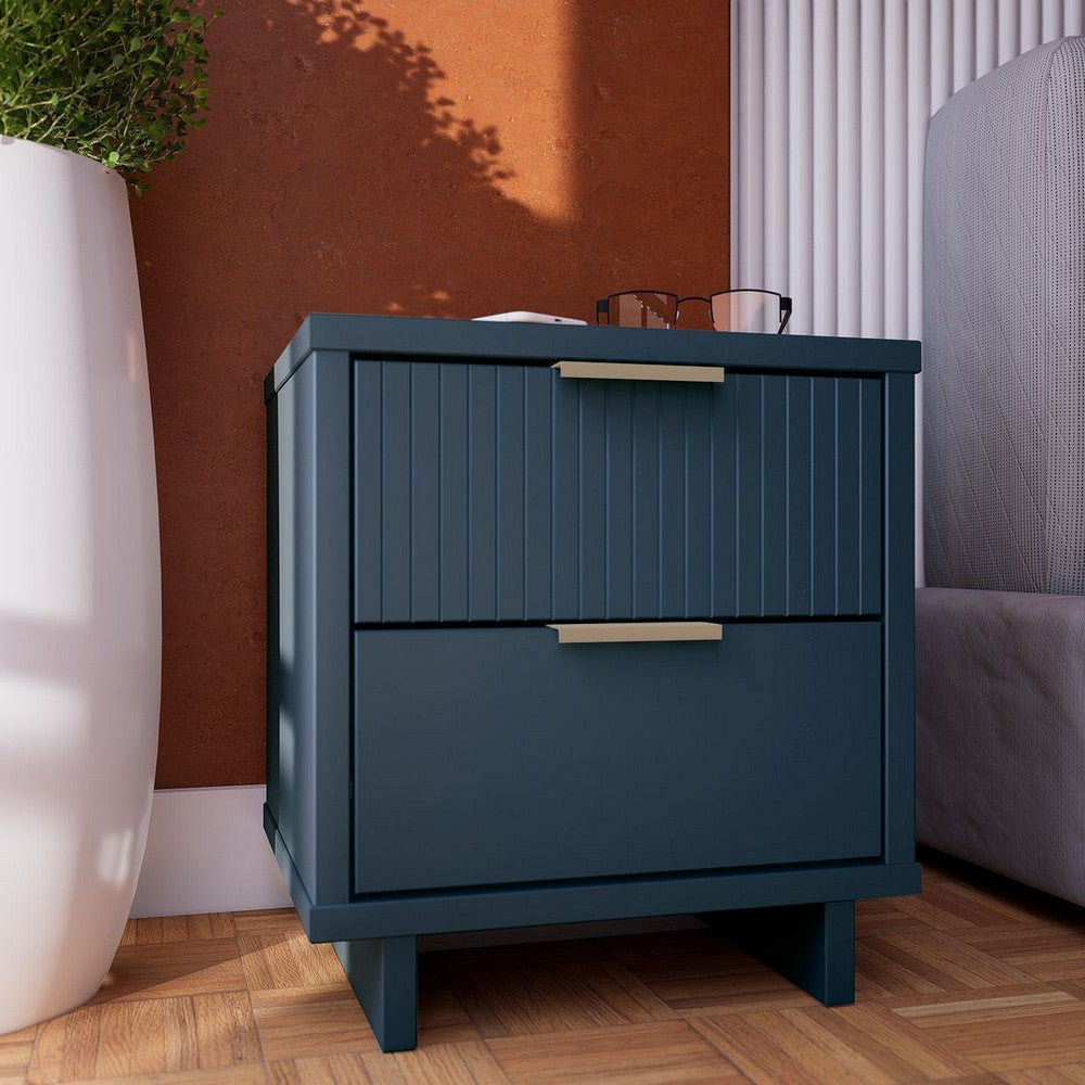 Granville Modern Nightstand 2.0 with 2 Full Extension Drawers in Midnight Blue MHC-NS-5014