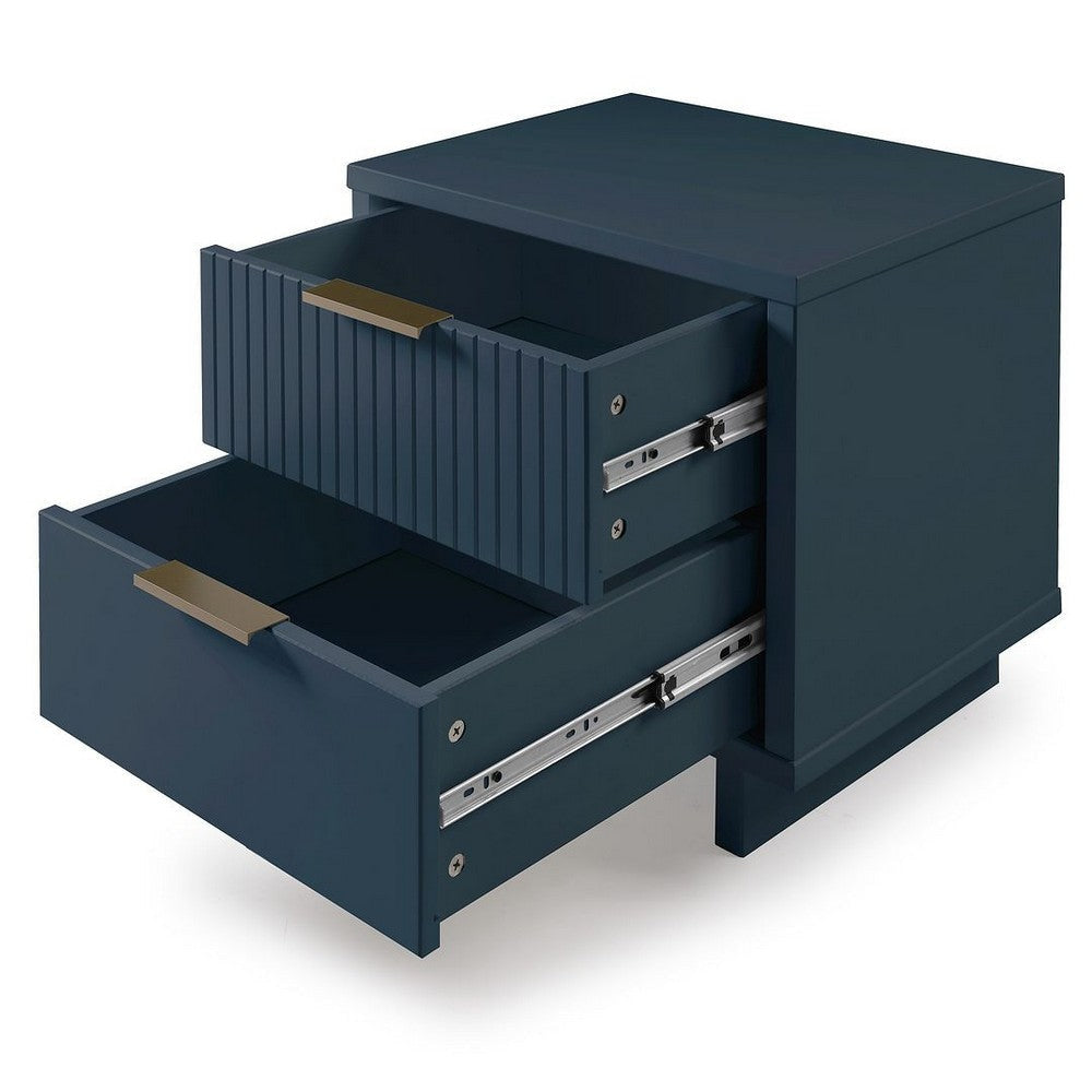 Granville Modern Nightstand 2.0 with 2 Full Extension Drawers in Midnight Blue MHC-NS-5014