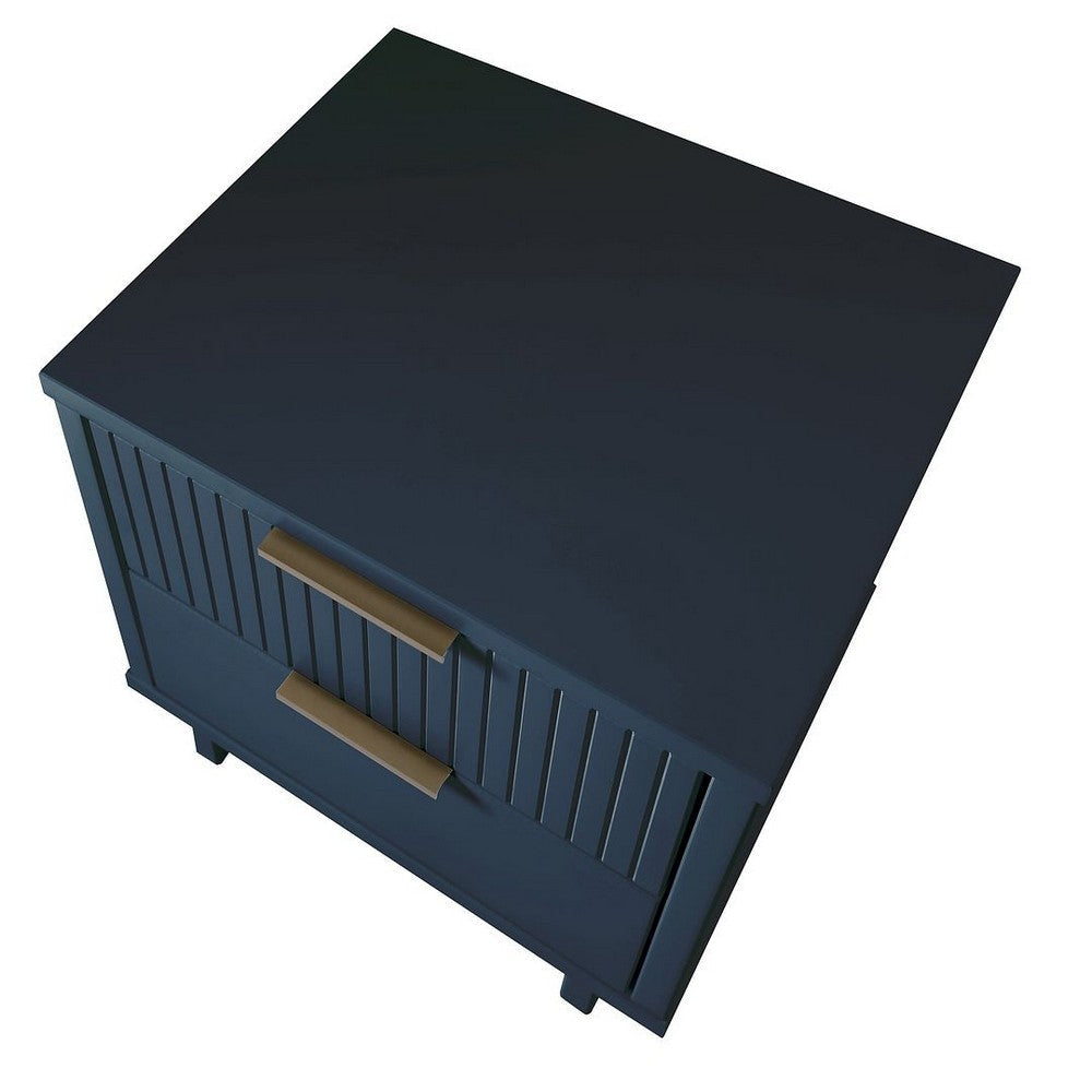 Granville Modern Nightstand 2.0 with 2 Full Extension Drawers in Midnight Blue MHC-NS-5014