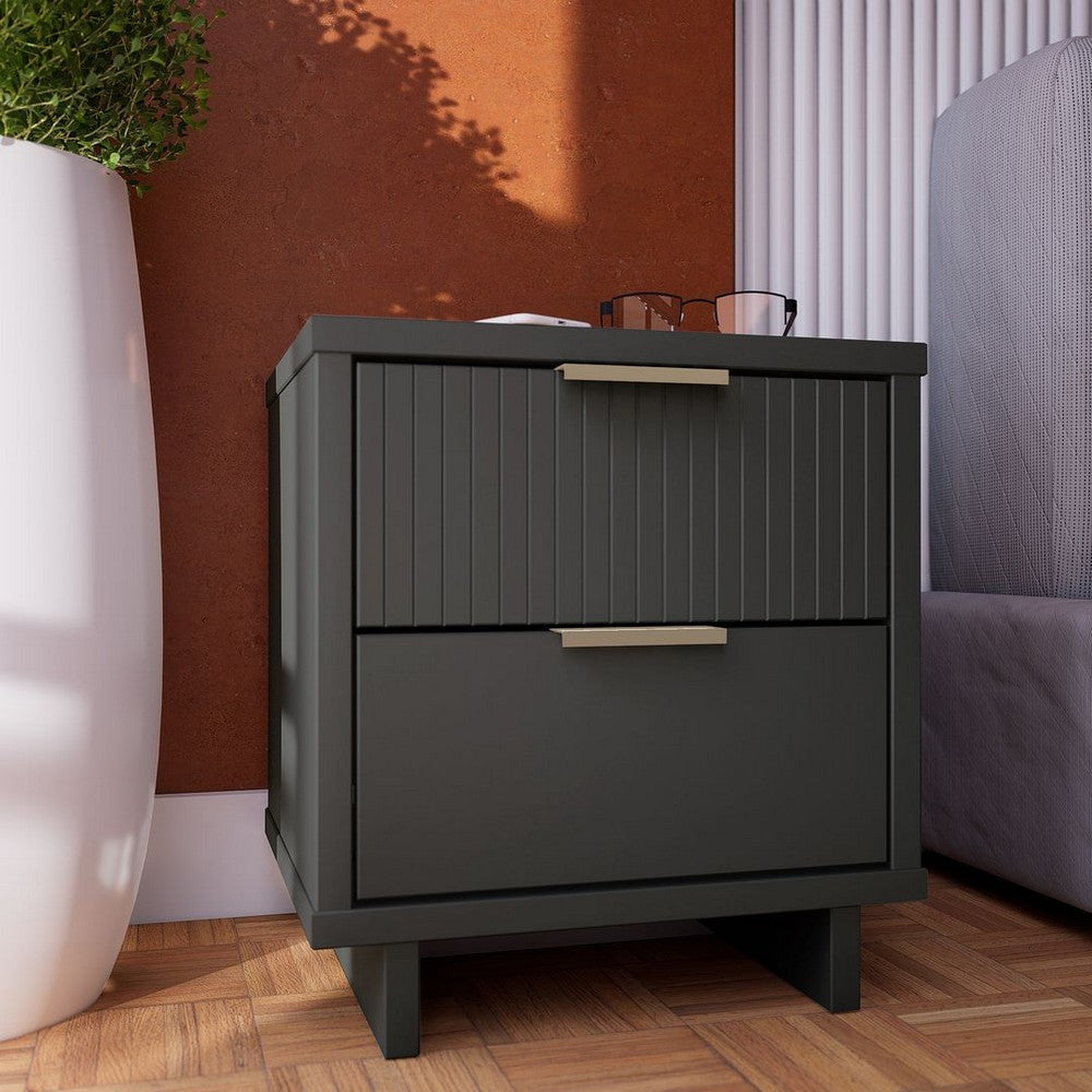 Granville Modern Nightstand 2.0 with 2 Full Extension Drawers in Dark Grey MHC-NS-5015