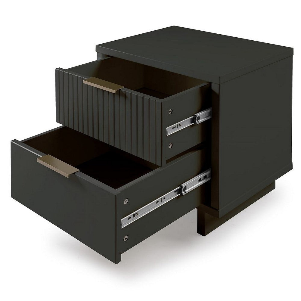 Granville Modern Nightstand 2.0 with 2 Full Extension Drawers in Dark Grey MHC-NS-5015