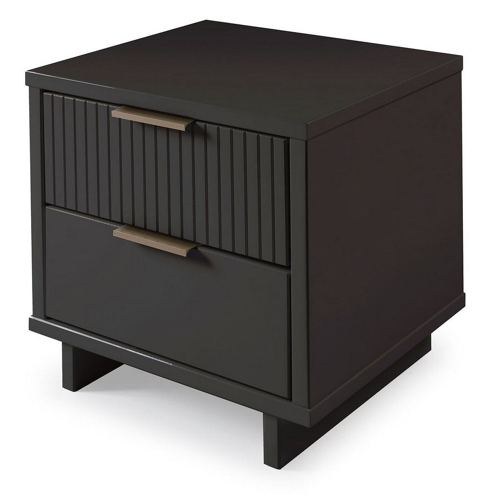 Granville Modern Nightstand 2.0 with 2 Full Extension Drawers in Dark Grey MHC-NS-5015