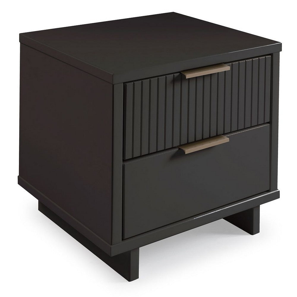 Granville Modern Nightstand 2.0 with 2 Full Extension Drawers in Dark Grey MHC-NS-5015