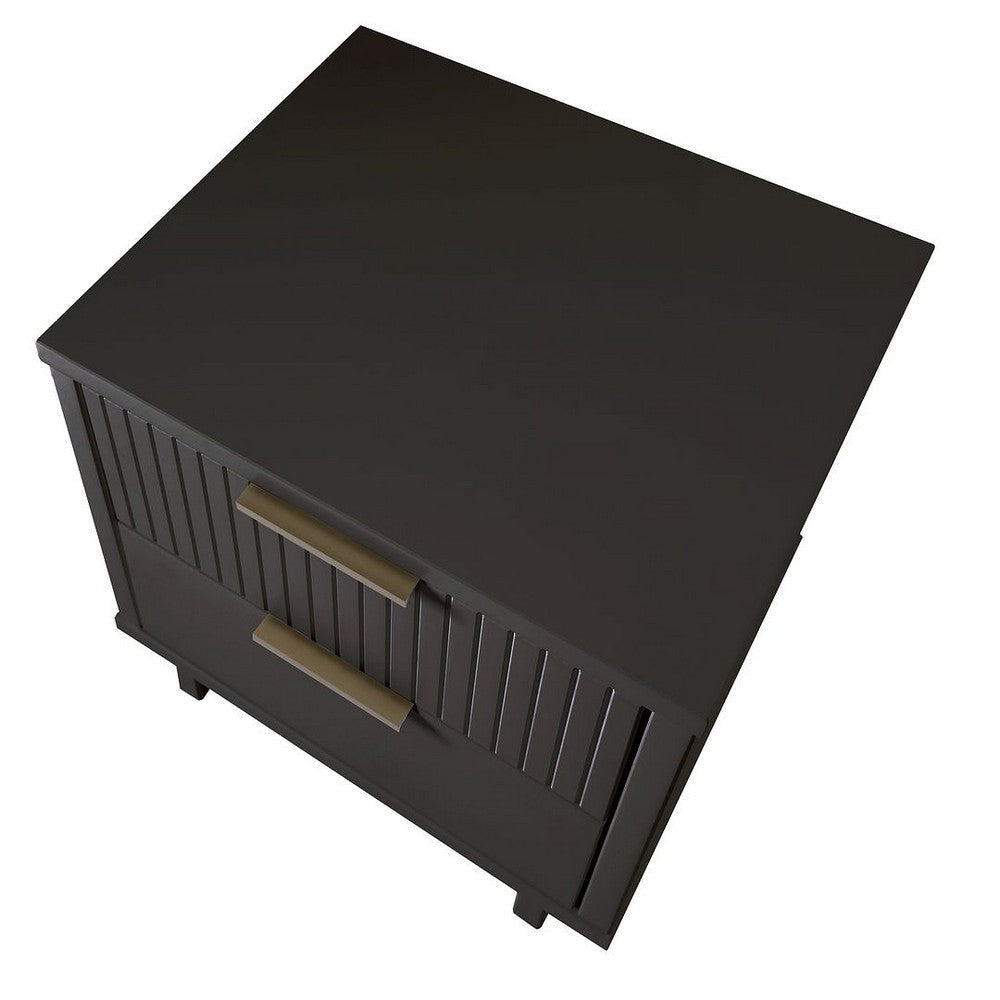 Granville Modern Nightstand 2.0 with 2 Full Extension Drawers in Dark Grey MHC-NS-5015