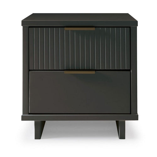 Granville Modern Nightstand 2.0 with 2 Full Extension Drawers in Dark Grey
