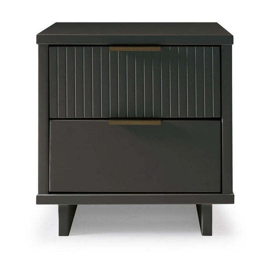 Granville Modern Nightstand 2.0 with 2 Full Extension Drawers in Dark Grey