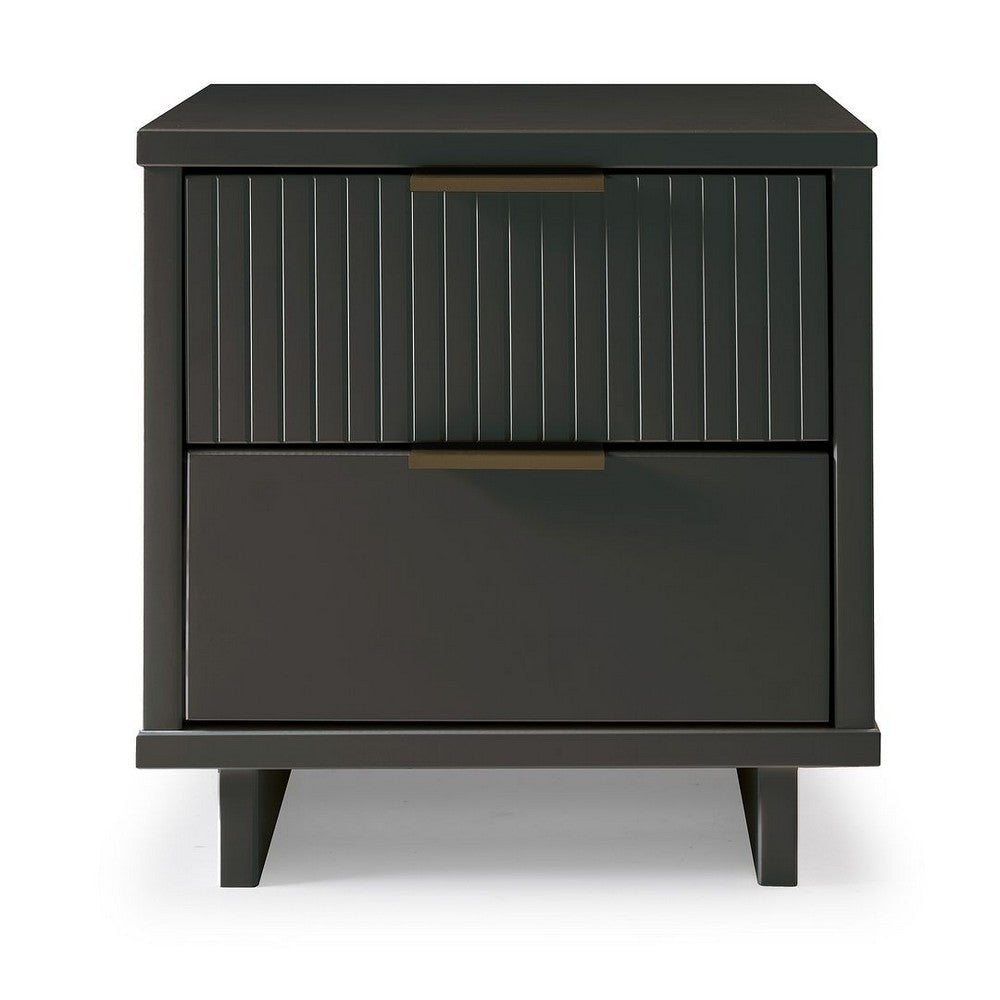 Granville Modern Nightstand 2.0 with 2 Full Extension Drawers in Dark Grey