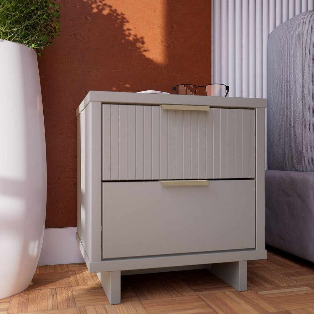 Granville Modern Nightstand 2.0 with 2 Full Extension Drawers in Light Grey MHC-NS-5016