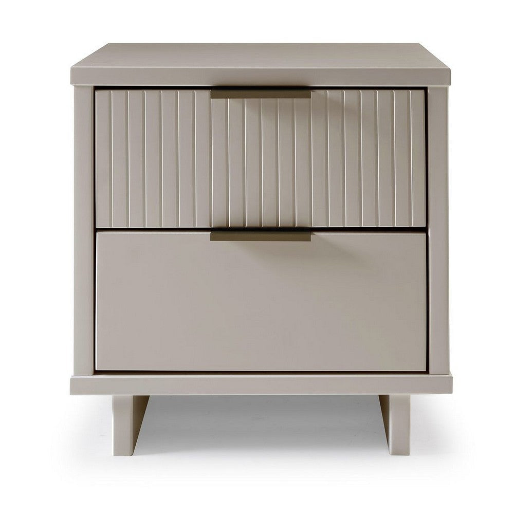 Granville Modern Nightstand 2.0 with 2 Full Extension Drawers in Light Grey