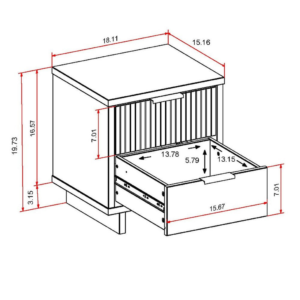Granville Modern Nightstand 2.0 with 2 Full Extension Drawers in Light Grey MHC-NS-5016