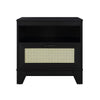 Sheridan Modern Cane Nightstand in Black