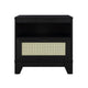 Sheridan Modern Cane Nightstand in Black