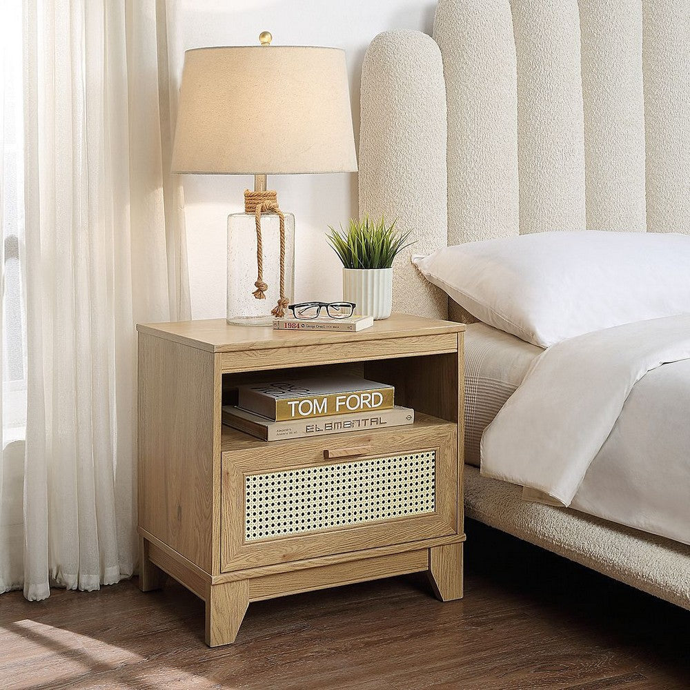 Sheridan Modern Cane Nightstand in Nature MHC-NS-5GLF-NA