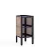 Versailles End Table in Black and Natural Cane