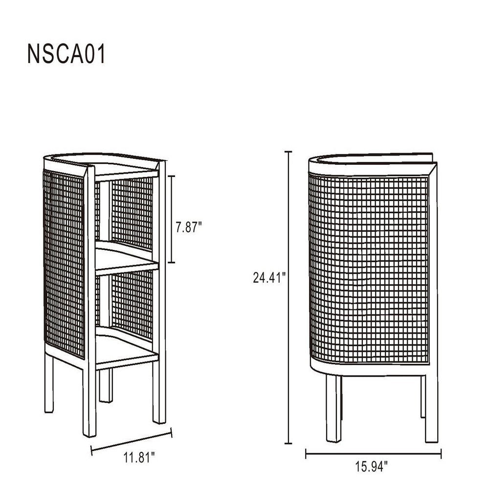 Versailles End Table in Nature Cane MHC-NSCA01-NA