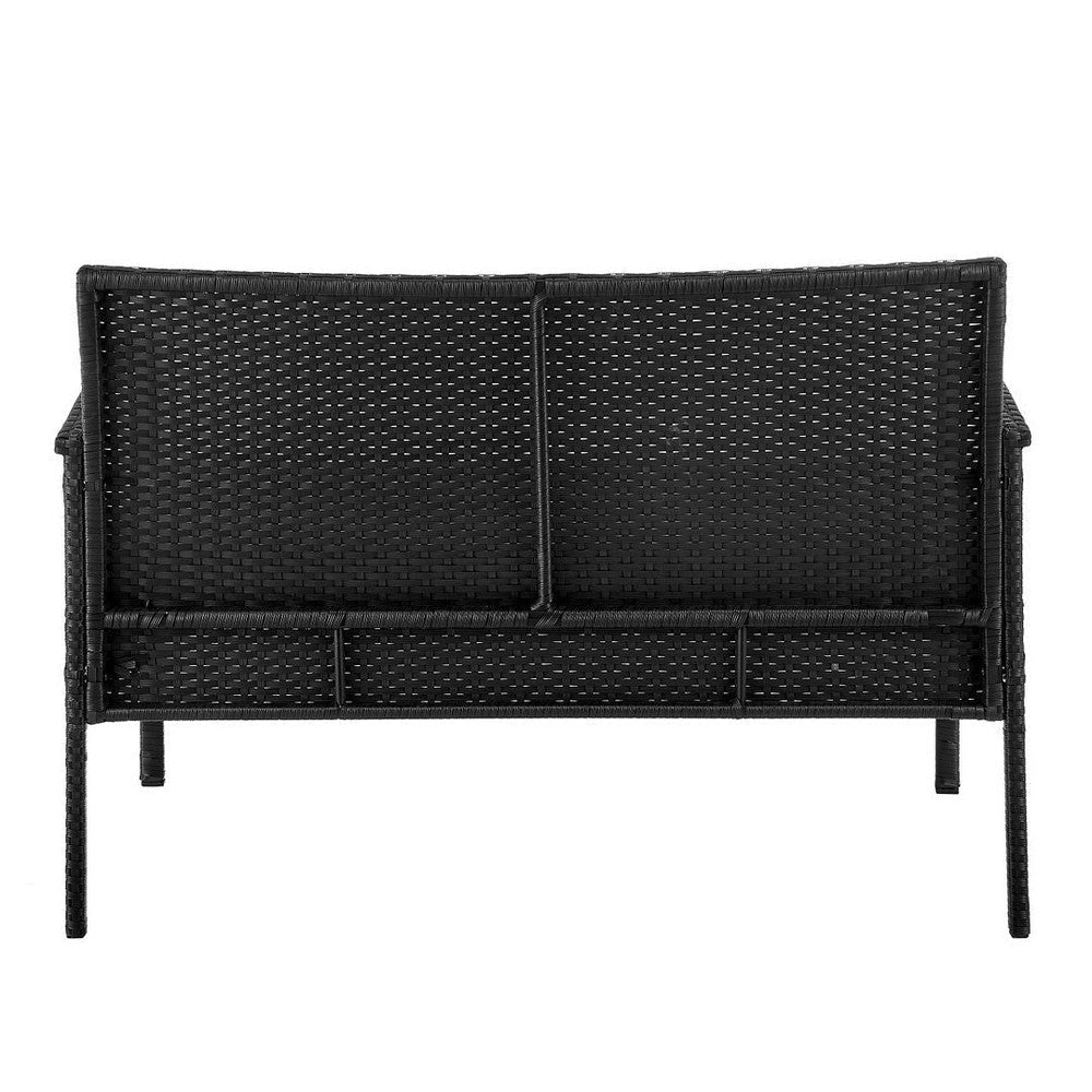 Noli Steel Rattan 4-Piece Patio Conversation Set with Cushions in Grey MHC-OD-CV007-GY