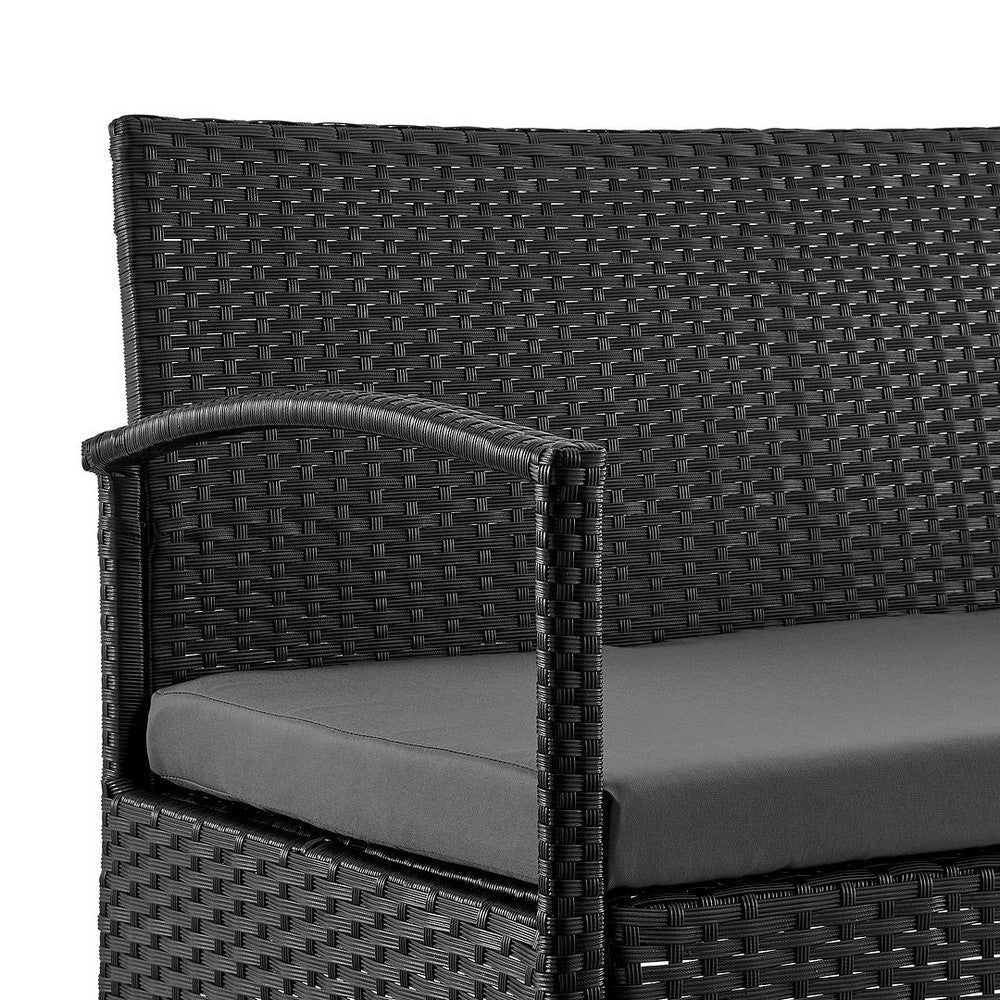 Noli Steel Rattan 4-Piece Patio Conversation Set with Cushions in Grey MHC-OD-CV007-GY