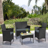 Imperia Steel Rattan 4-Piece Patio Conversation Set with Cushions in Grey MHC-OD-CV008-GY