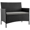 Imperia Steel Rattan 4-Piece Patio Conversation Set with Cushions in Grey MHC-OD-CV008-GY