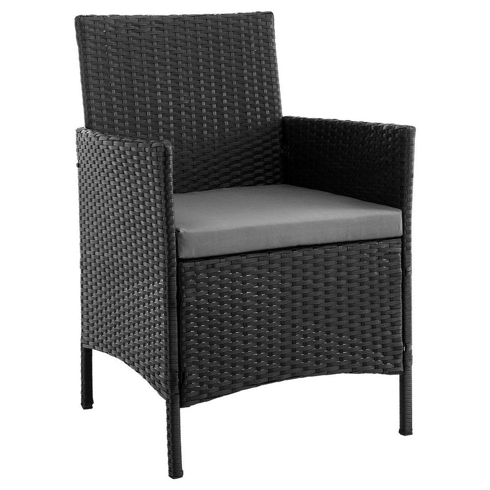 Imperia Steel Rattan 4-Piece Patio Conversation Set with Cushions in Grey MHC-OD-CV008-GY