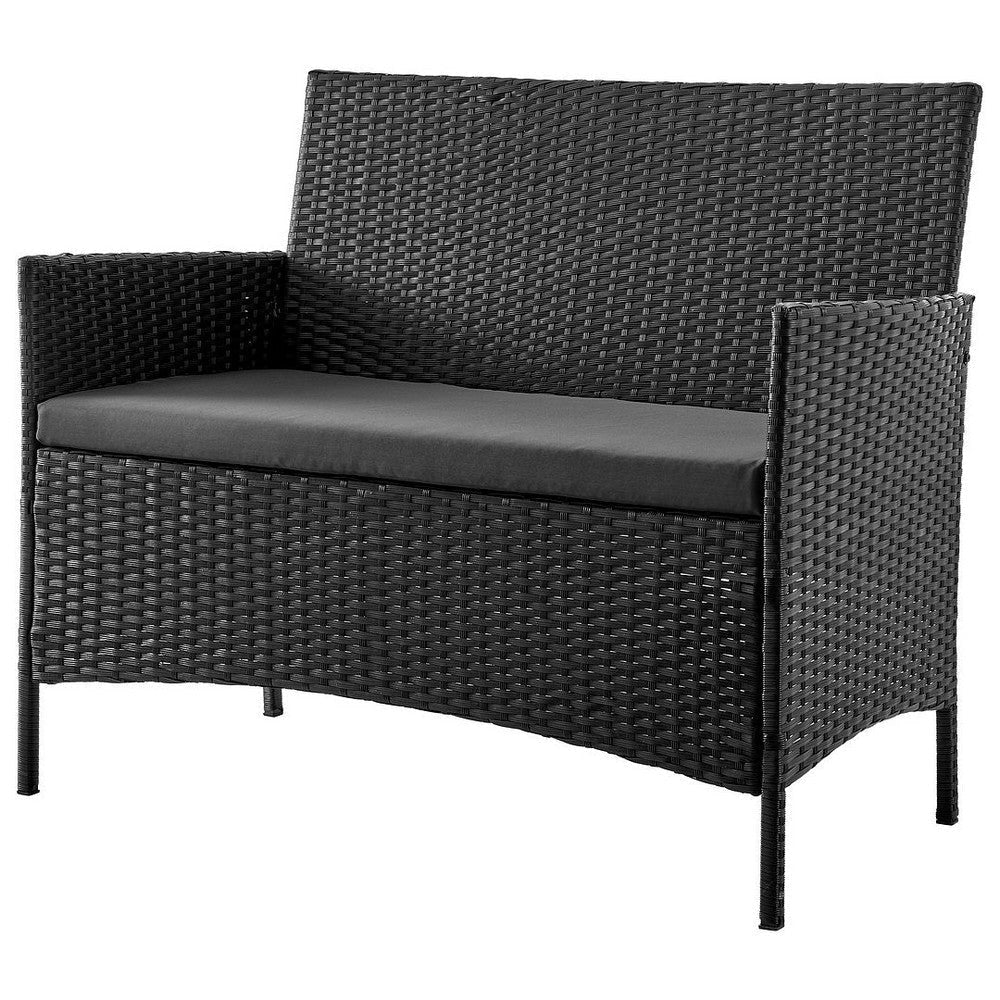 Imperia Steel Rattan 4-Piece Patio Conversation Set with Cushions in Grey MHC-OD-CV008-GY