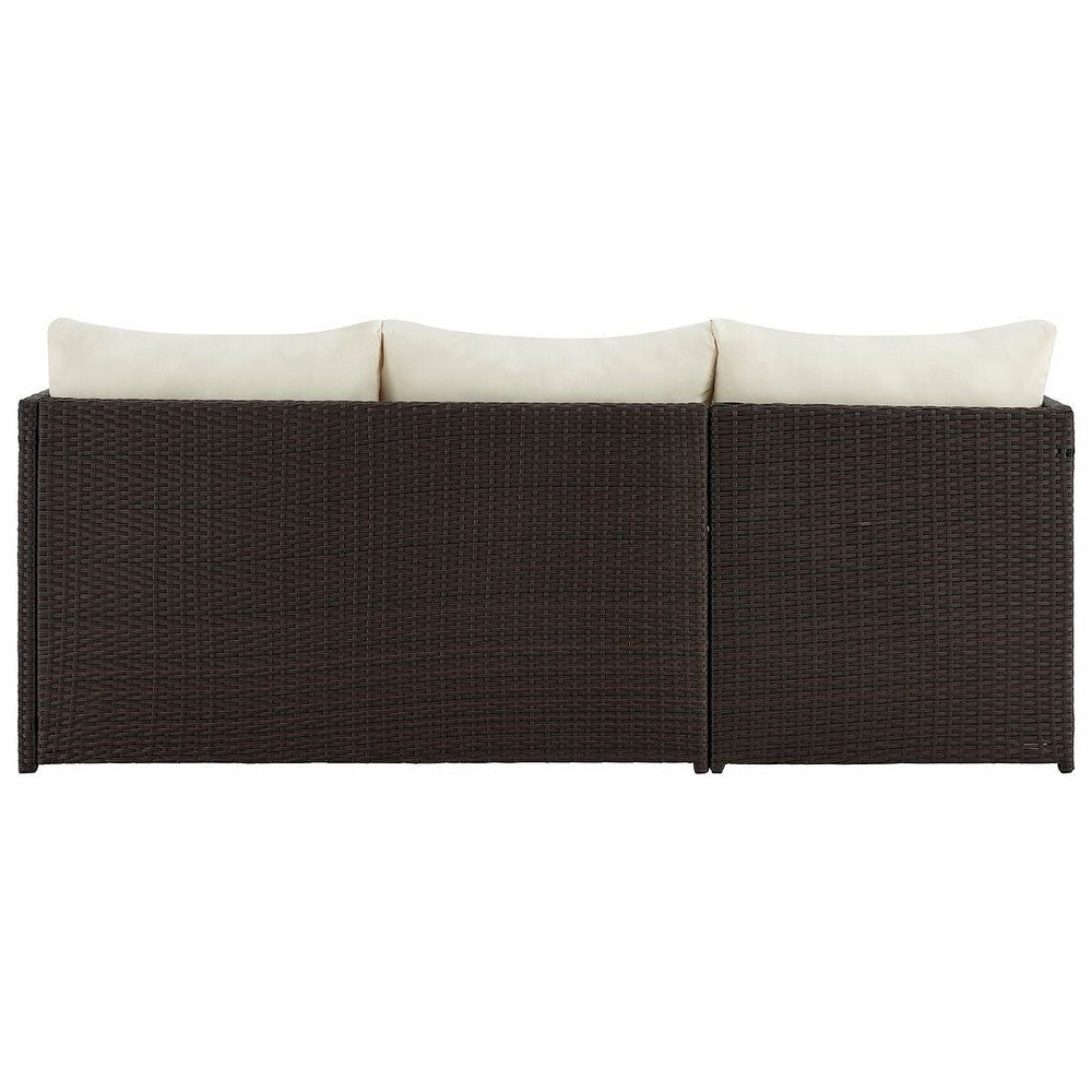 Menton Steel Rattan 2-Piece Chair Lounge and 2 Seater with Coffee Table Patio Set in Cream MHC-OD-CV009-CR