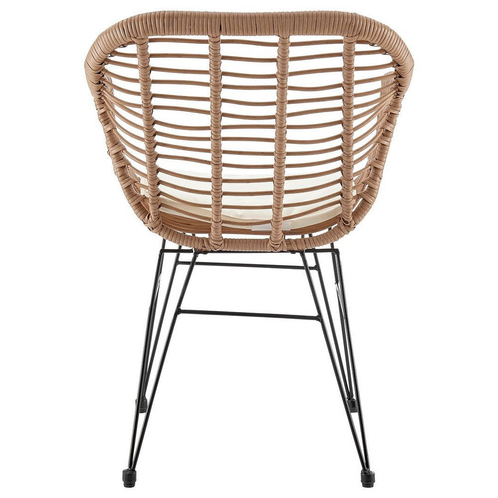 Antibes 1.0 Steel Rattan 3-Piece Patio Conversation Set with Cushions in Cream MHC-OD-CV010-CR