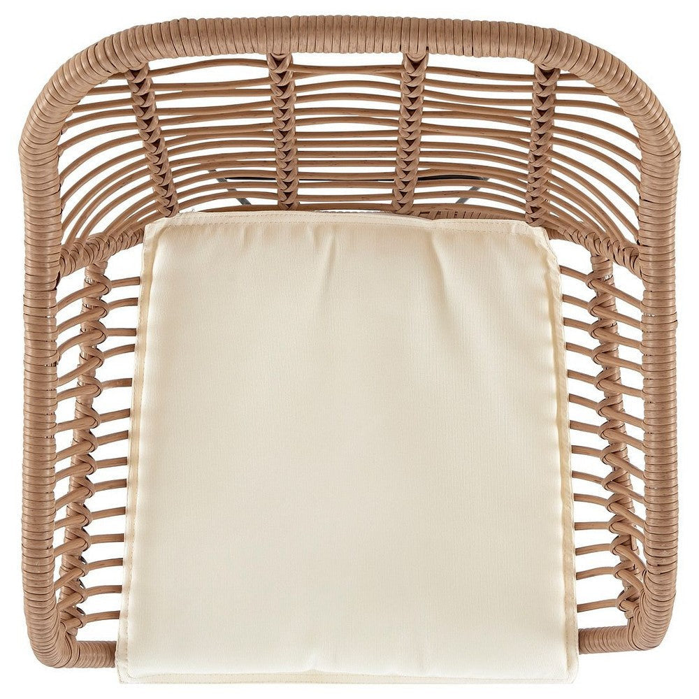Antibes 1.0 Steel Rattan 3-Piece Patio Conversation Set with Cushions in Cream MHC-OD-CV010-CR