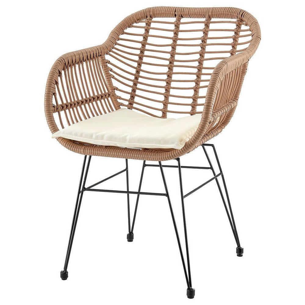 Antibes 1.0 Steel Rattan 3-Piece Patio Conversation Set with Cushions in Cream MHC-OD-CV010-CR