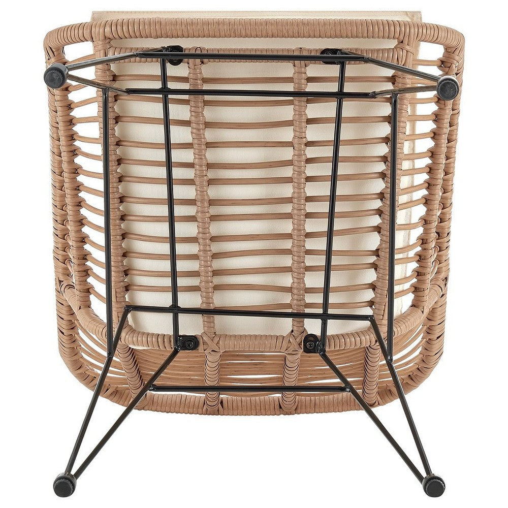 Antibes 1.0 Steel Rattan 3-Piece Patio Conversation Set with Cushions in Cream MHC-OD-CV010-CR