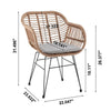Antibes 1.0 Steel Rattan 3-Piece Patio Conversation Set with Cushions in Grey MHC-OD-CV010-GY