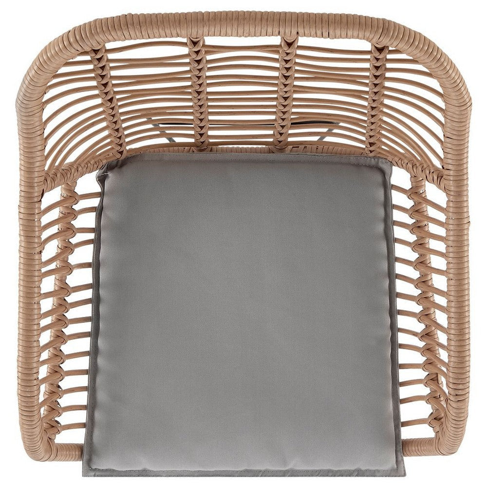 Antibes 1.0 Steel Rattan 3-Piece Patio Conversation Set with Cushions in Grey MHC-OD-CV010-GY