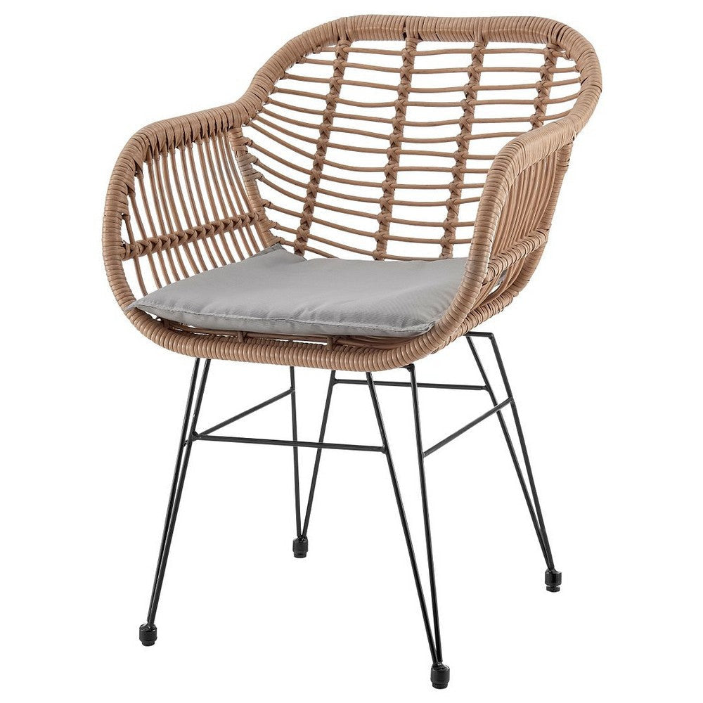 Antibes 1.0 Steel Rattan 3-Piece Patio Conversation Set with Cushions in Grey MHC-OD-CV010-GY