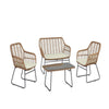 Antibes 2.0 Steel Rattan 4-Piece Patio Conversation Set with Cushions in Cream