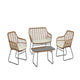 Antibes 2.0 Steel Rattan 4-Piece Patio Conversation Set with Cushions in Cream