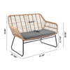 Antibes 2.0 Steel Rattan 4-Piece Patio Conversation Set with Cushions in Grey MHC-OD-CV011-GY