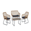 Antibes 2.0 Steel Rattan 4-Piece Patio Conversation Set with Cushions in Grey
